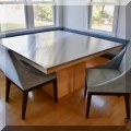 F14. Set of 4 West Elm side chairs in light blue. 36”h x 21”w x 21”d 